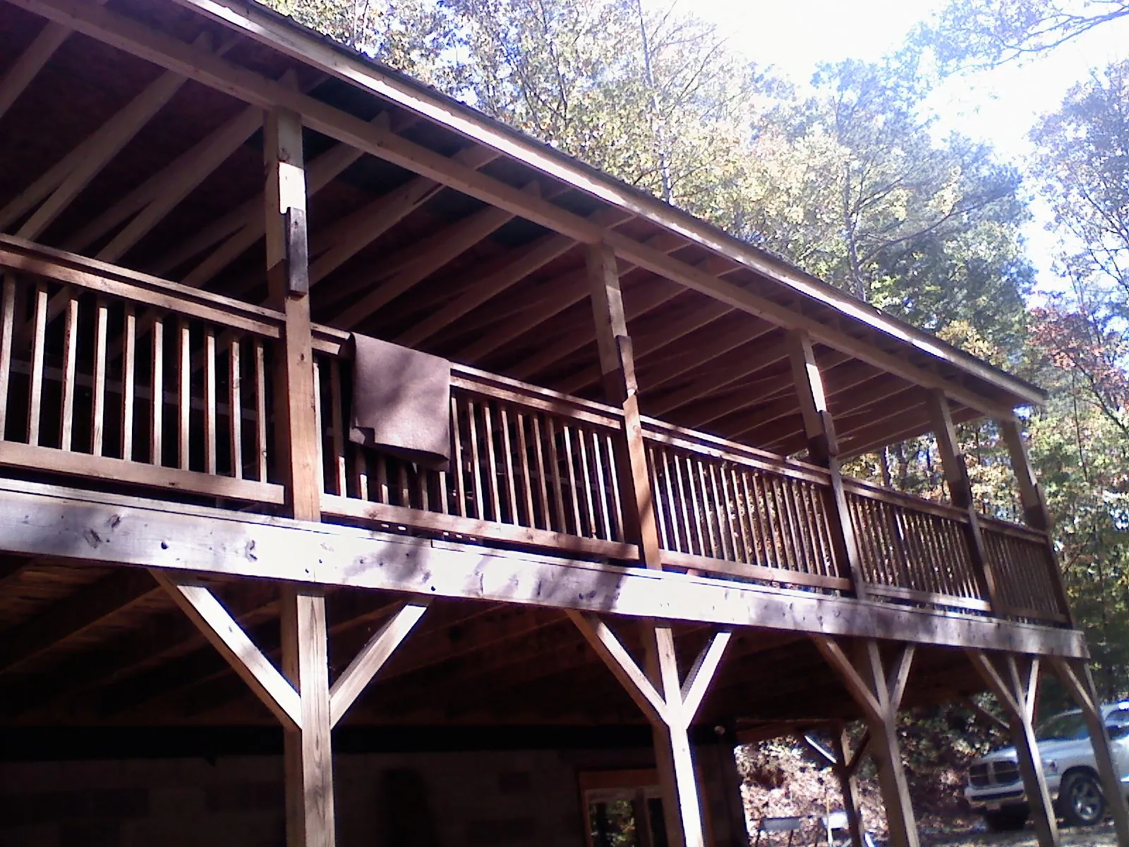 Timber framing under a new elevated porch and deck — Roof Leak Repair in Donalds by Roofing Brothers